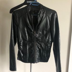 Size S Le Chateau Black Leather Jacket